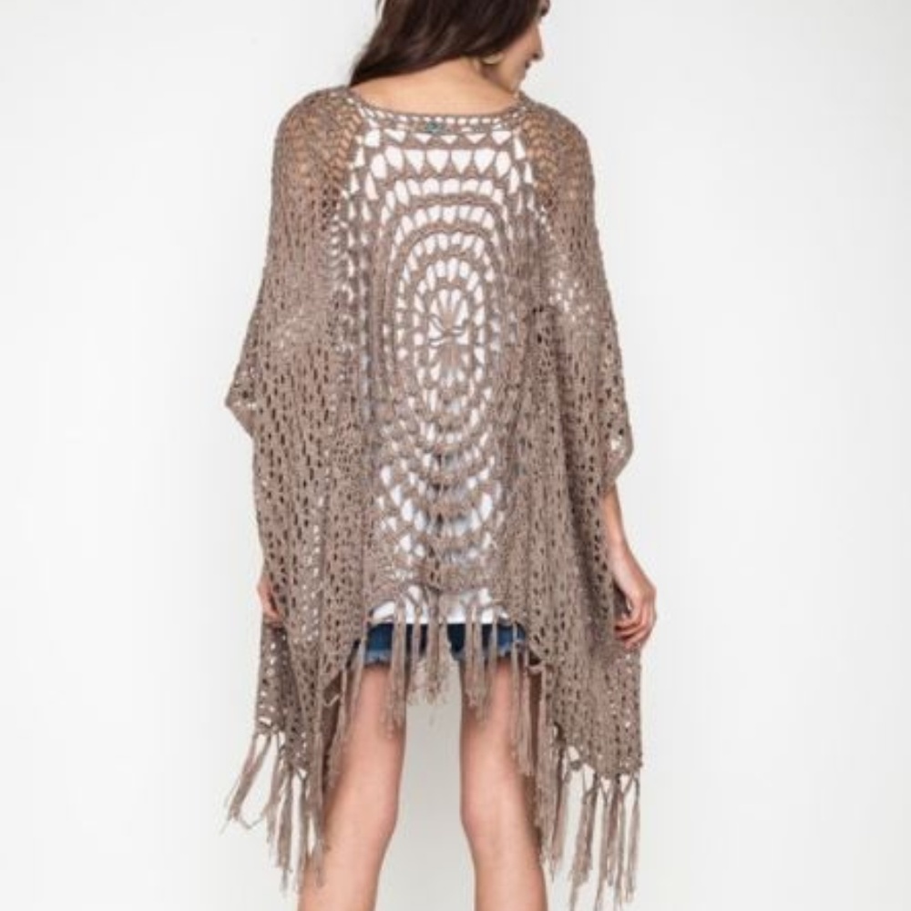 Kori Fringed Crochet Knit Cardigan - Picture 1 of 3